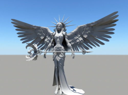 Character Female Angel Warrior Wings