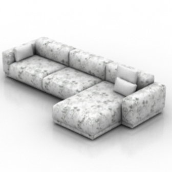 White Pattern Sofa