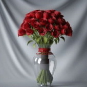 Plant Rose Glass Pot