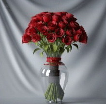 Plant Rose Glass Pot