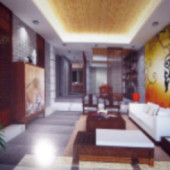 Chinese-style Shift Gate Abstract Style Living Room