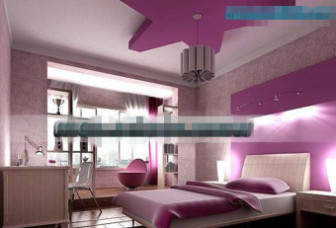 Purple Pentacle Style Bedroom