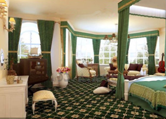European Style Green Big Space Bedroom