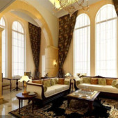 Luxurious Golden Comfortable Living Room