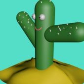 Cartoon Cactus Character