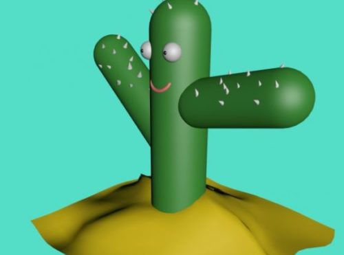 Cartoon Cactus Character