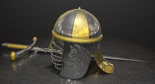 Helmet & Sword Weapon