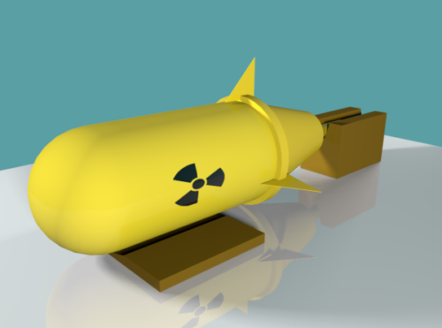 Yellow Nuclear Bomb Free 3D Model .3ds, .C4d, .Dae, .Fbx