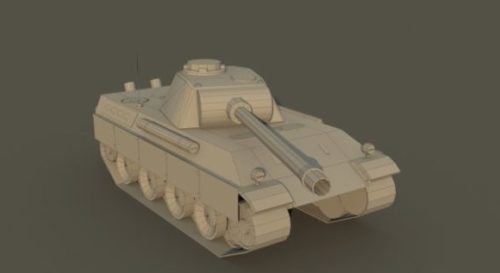 Panther Pzkpfw Ausf G. Low Poly