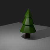 Low-poly Cartoon Pine (christmas) Tree