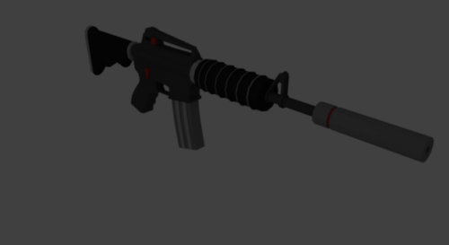 Low Poly M4 A1 With Silencer