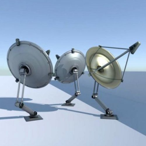 Satellite Dishes Rigged And Low Poly