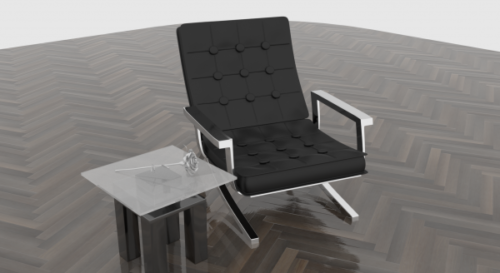 Chair And Table (highpoly)
