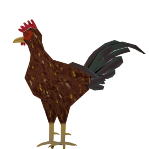 2d Low Poly Rooster