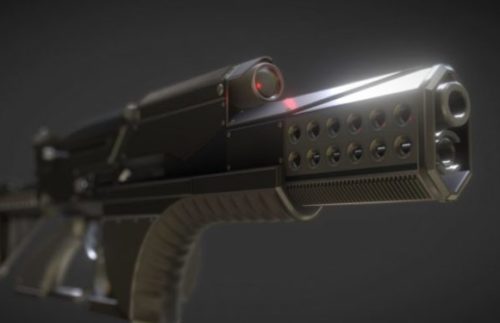 Futuristic Weapon Concept High-poly
