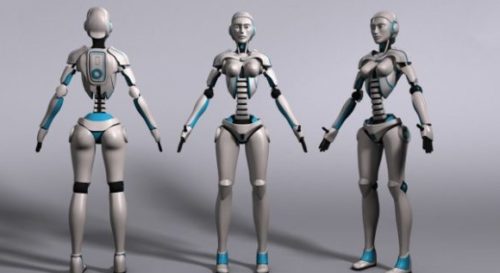 Sci-fi Female Robot Rig