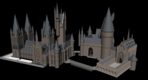 Hogwarts Free 3D Model .3ds, .Lwo, .Obj 123Free3DModels