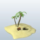 Palm Tree And Treasure Chest V1