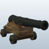 Pirate Ship Cannon On Cart V1