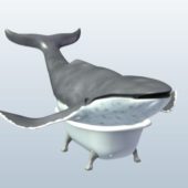 Whale In Old Fashion Tub V1