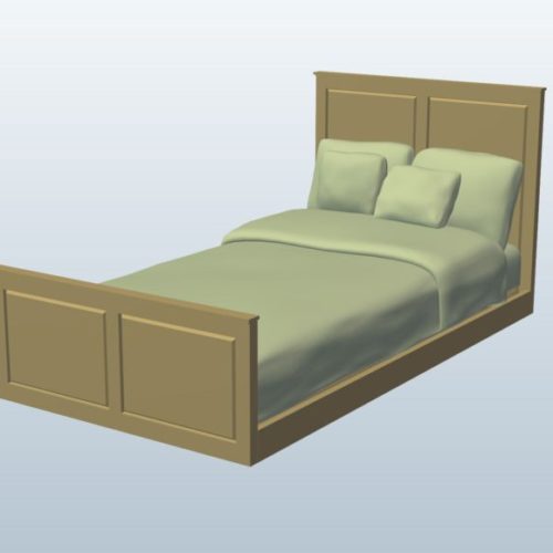 Twin Size Bed With Flax Sheets Pine V1