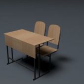 School Table With 2 Charis