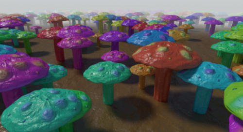 Colored Mushrooms