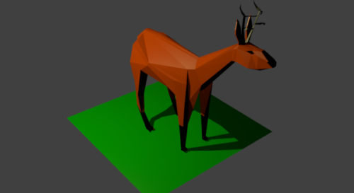 Deer Origami Low Poly