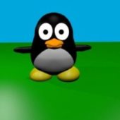 Cut Cartoon Penguin Character