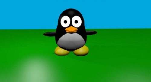 Cut Cartoon Penguin Character