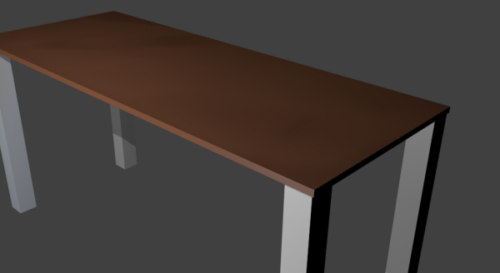 Wooden Top Table Metal Legs