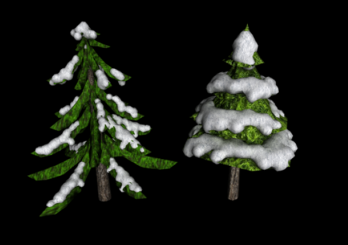 Snowy Pine Trees
