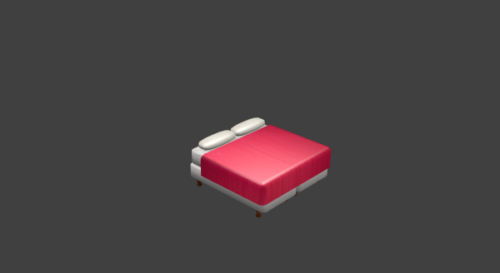 Double Bed Lowpoly