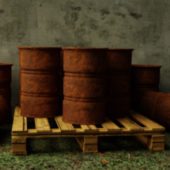 Old Metal Barrels