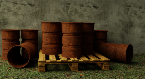 Old Metal Barrels