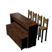 Wooden Bar Chairs Table