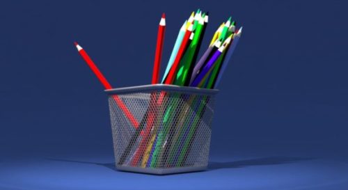 Office Basket Pencils