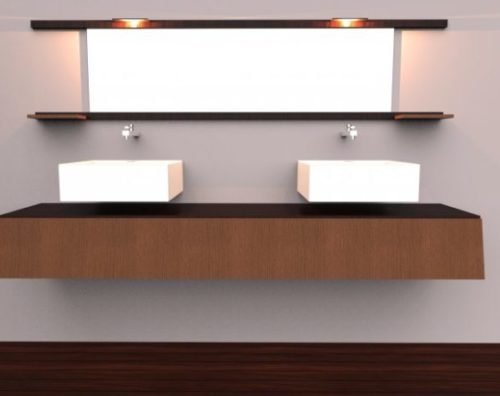 Two Sink Bathroom Wall