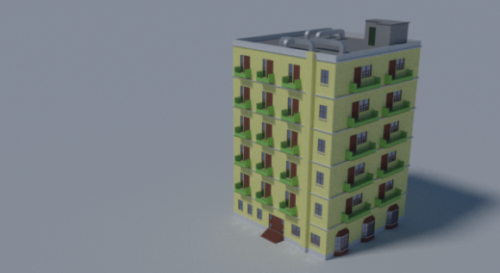 Apartment Building With Balconies