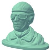 Bust Pilot With Hat Goggles