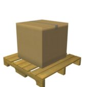 Cardboard Box On Wooden Palette