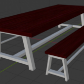 Wooden Metal Legs Dining Table