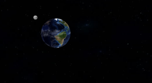 Earth And Moon Space Scene