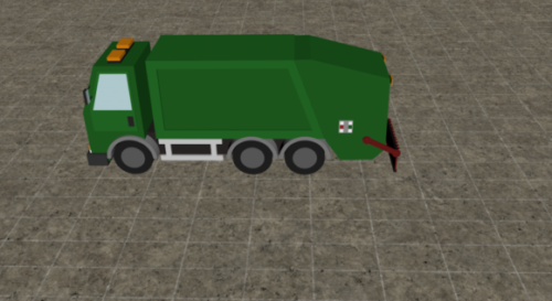 Car Garbage Truck Low Poly