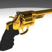 Gold 44 Magnum Hand Gun