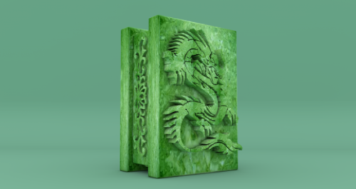 Green Marble Ornament Dragon Shape
