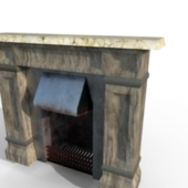 Low Poly Old Fireplace