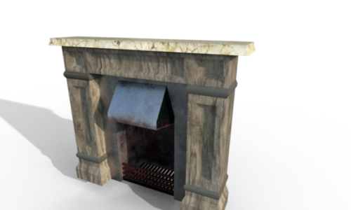 Low Poly Old Fireplace