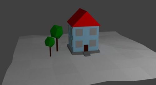 Building Low Poly House 3D Model - .3ds, .Blend, .Dae, .Fbx, .Mtl ...
