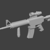 Low Poly M4 Gun